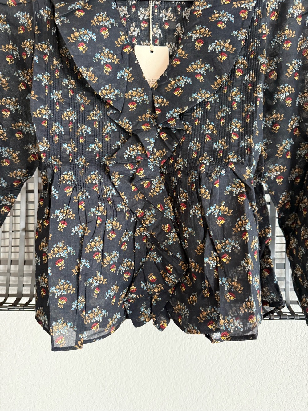 Doen hardy organic cotton voile ruffled top floral - Picture 4 of 9